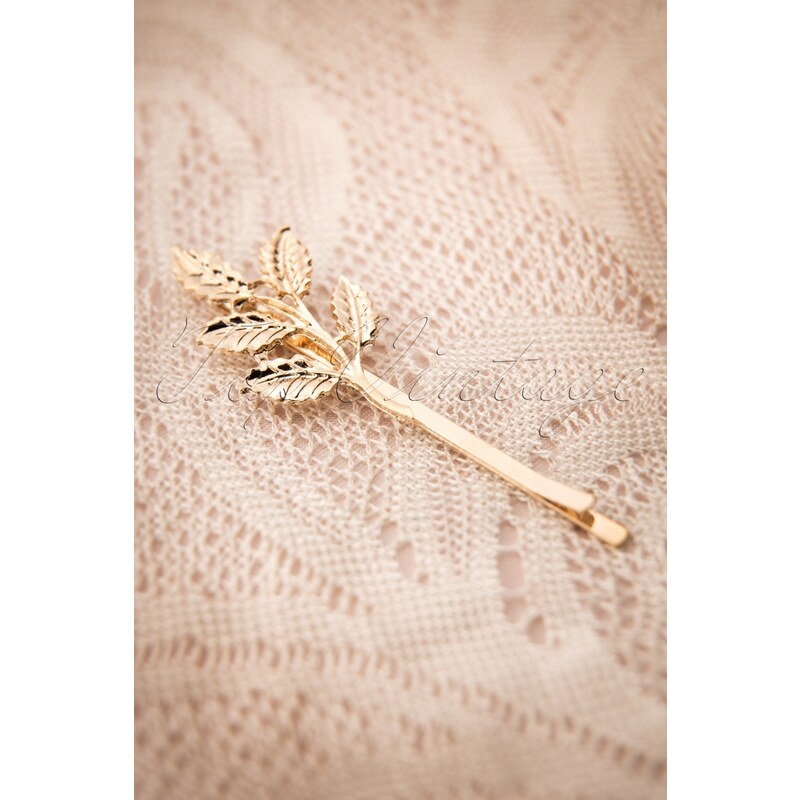 From Paris with Love! 20s Aphrodite Leaf Hair Clip in Gold