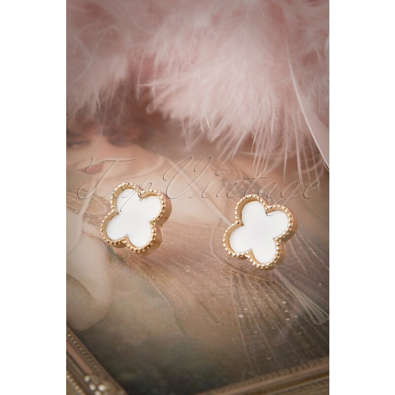 From Paris with Love! 60s Bring Me Luck Four Leaf Clover Earrings