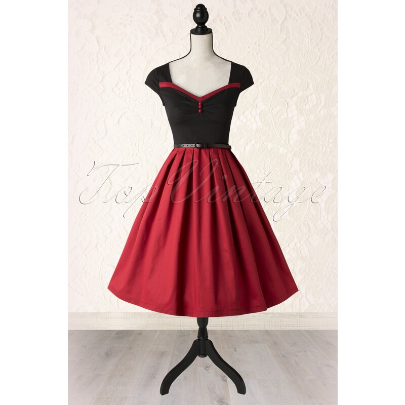 Lindy Bop 50s Rita Ravishing Rockabilly Dress in Black and Red