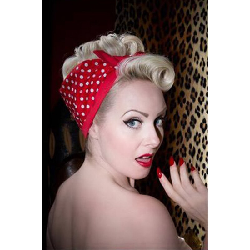 Be Bop a Hairbands 50s I Want Polkadots In My Hair-Band in Red