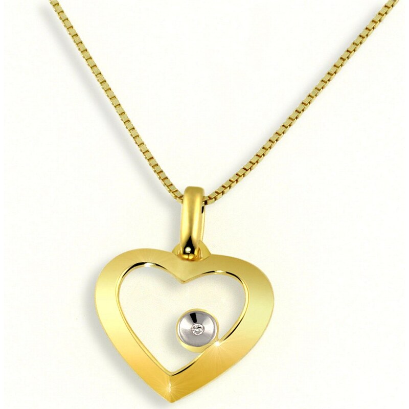 Averdin Collier Gelbgold 585/- Herz mit Diamant