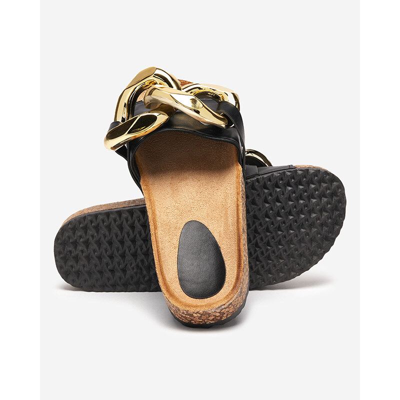 marka niezdefiniowana Schwarze Damen-Flip-Flops mit Ornament aus Fixci- Footwear - schwarz