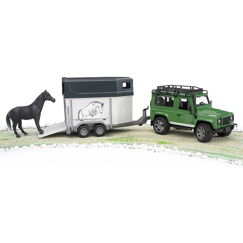 bruder® Geländewagen, »Land Rover Defender + Pferdeanhänger + Pferd«