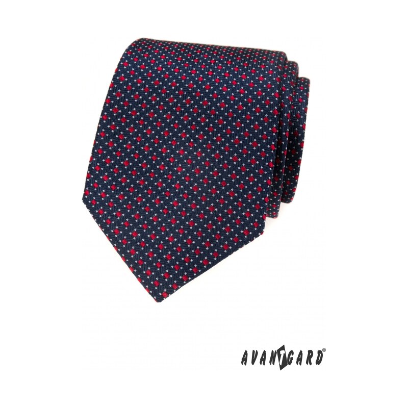 Avantgard Blaue Krawatte mit roten Quadraten