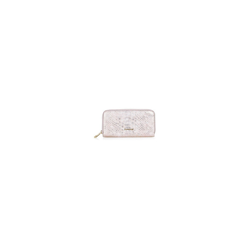 Topshop Portemonnaie in Metallic-Optik mit Reißverschluss - Pink
