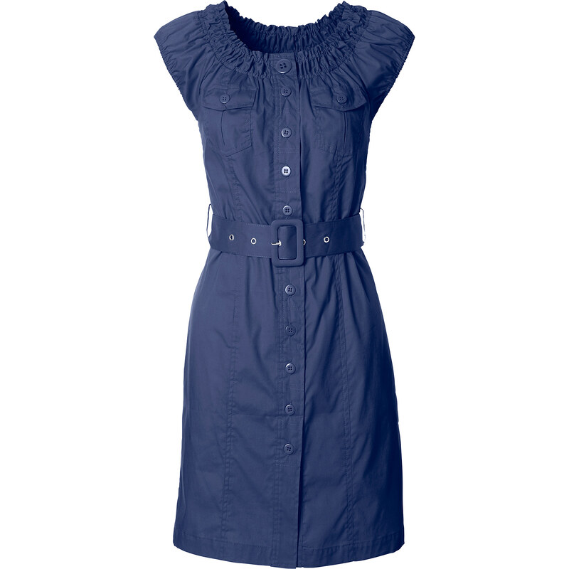 Kleid/Sommerkleid kurzer Arm figurbetont in blau von bonprix