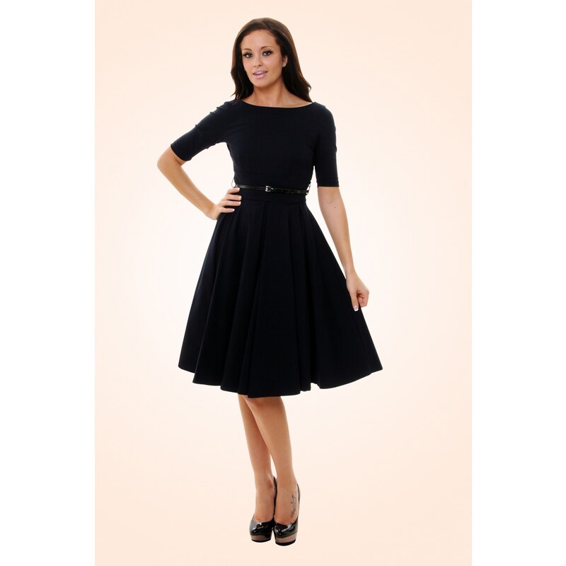 The Pretty Dress Company Black Hepburn Full Circle 50s retro shift dress