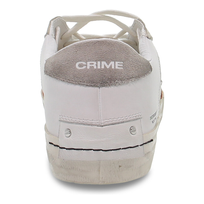 Sneaker Crime London LOW TOP DISTRESSED aus Leder Weiß
