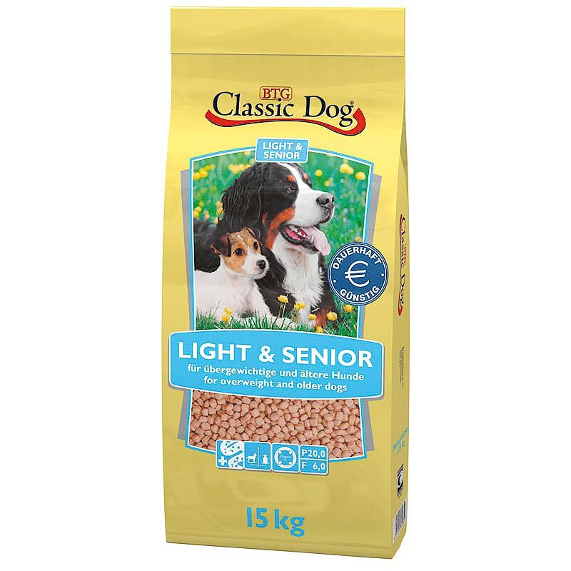 CLASSIC DOG Hundetrockenfutter »Light & Senior«, 15 kg