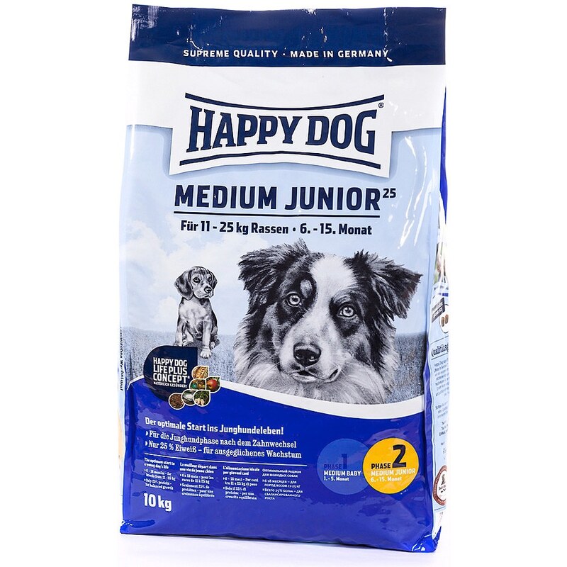 HAPPY DOG Hundetrockenfutter »Medium Junior«, 10 kg