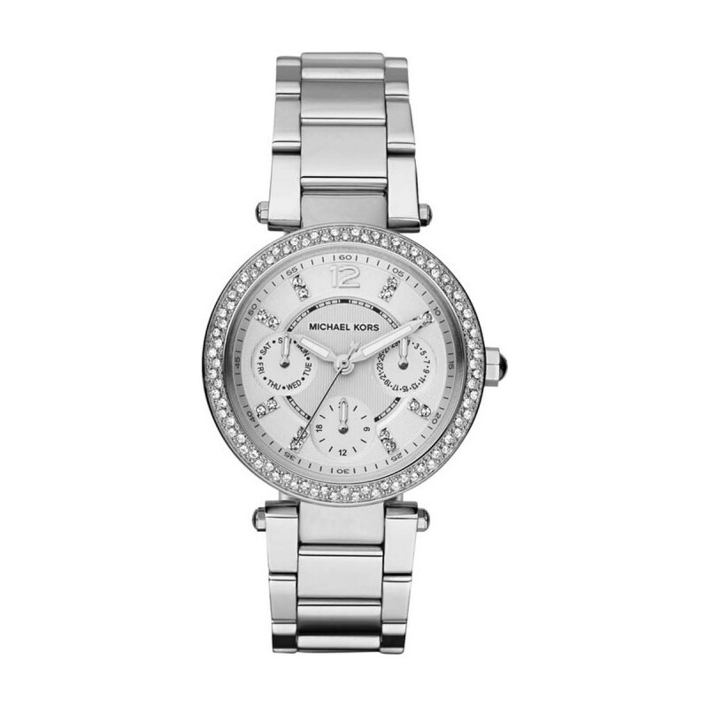 Michael Kors Mini Parker Pavé Silver-Tone Watch Uhr