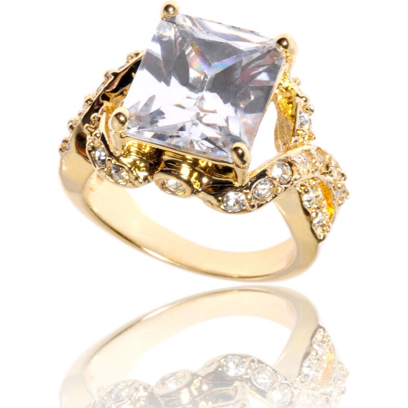 Bague à dames La Perce Neige - Ring - aus rhodiert-goldenem Metall, Zirkonsteinen und Kristallen