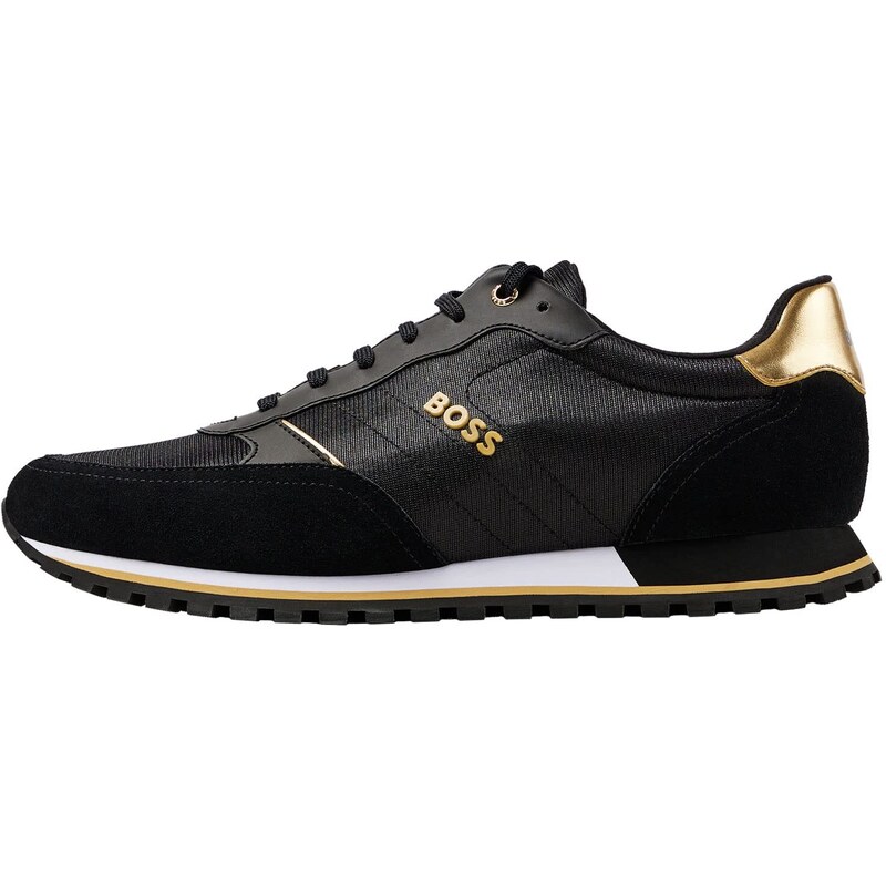 BOSS Herren Parkour-L Runn Sneakers im Laufschuh-Stil aus verschiedenen Materialien mit erhabenem Logo Schwarz 39 Größe 39