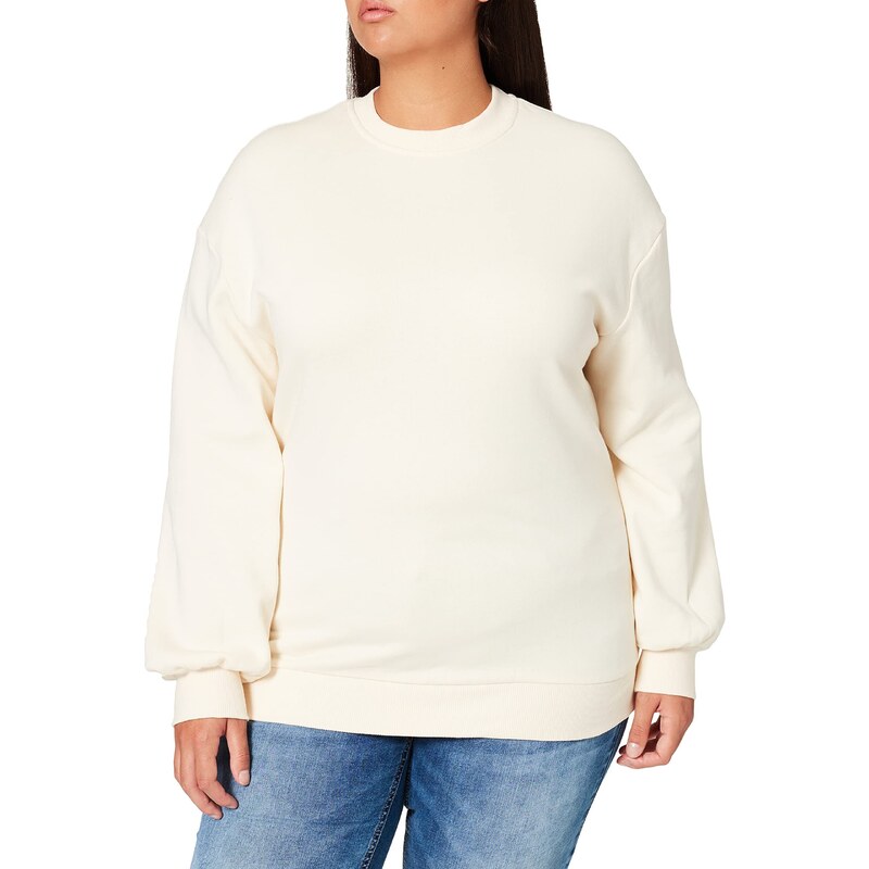 Urban Classics Damen Ladies Organic Oversized Crew Sweatshirt, whitesand, 4XL