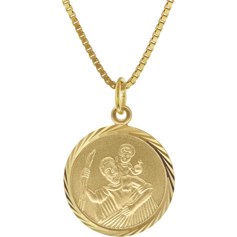 trendor Christophorus Anhänger 333 Gold mit vergoldeter Silberkette 41406-40, 40 cm