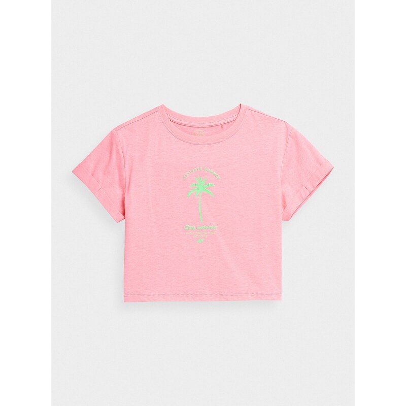 4F Crop T-Shirt mit Print für Mädchen - 146