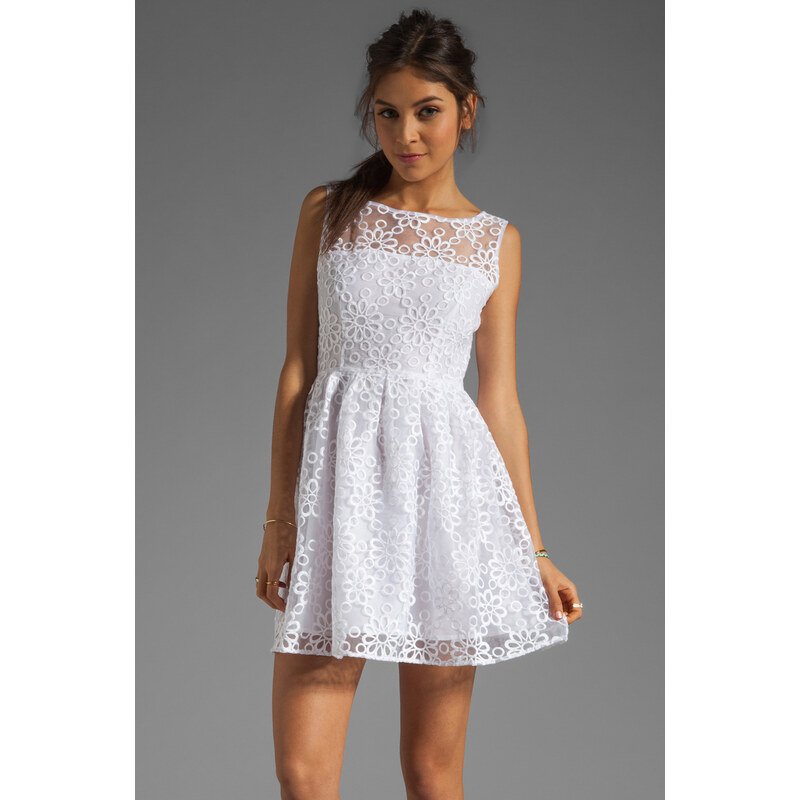 BB Dakota Huela Organza Embroidered Dress in White