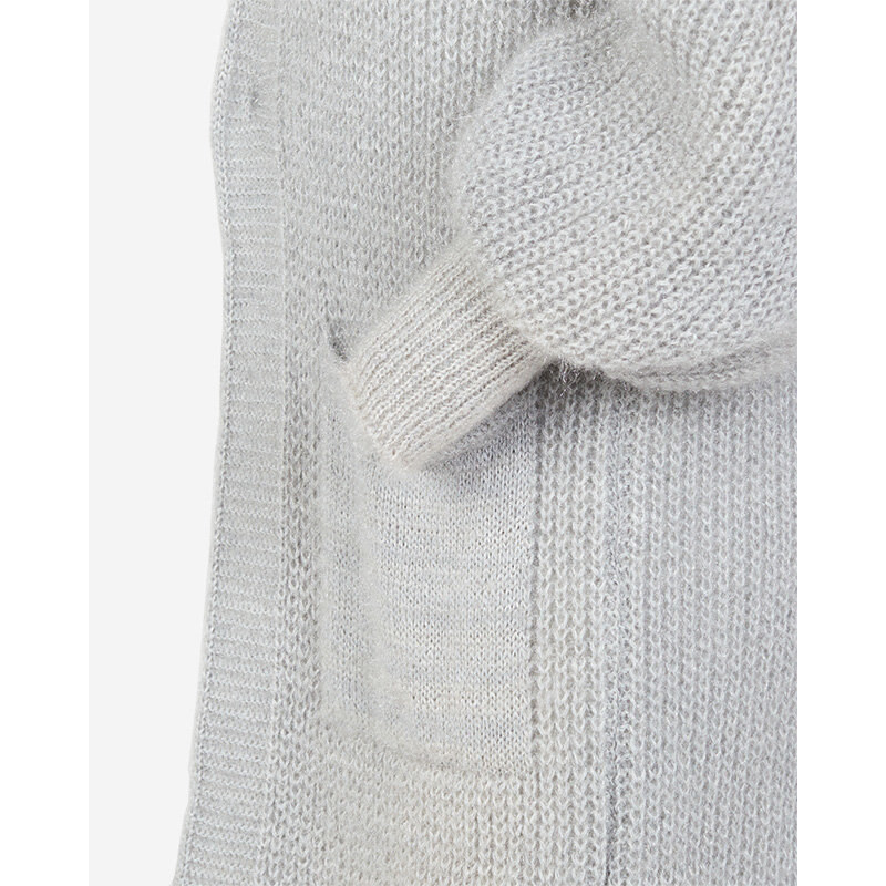 Moda Italia Hellgrauer weicher langer Strickjacken-Pullover der Frauen- Kleidung - Hellgrau || pigeon gray