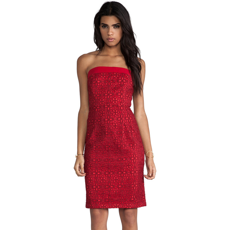 Alice by Temperley Mini Mitsu Strapless Dress in Red