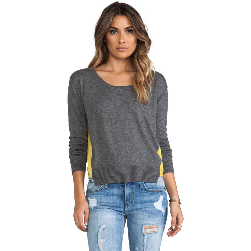 Central Park West Barrington Colorblock Sweater in Gray