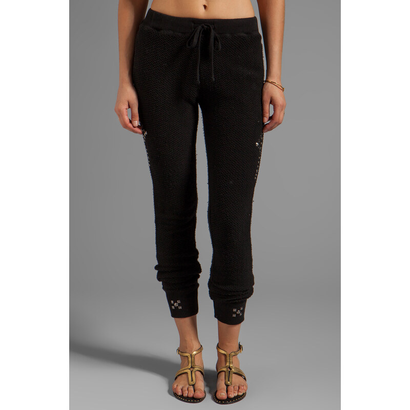 Gypsy 05 Foundation Chunky Loop Terry Pant With Rib in Black