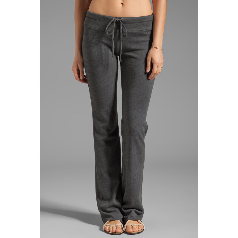 Splendid Space Dyed Heather Active Wide Leg Sweat Pant in Charcoal