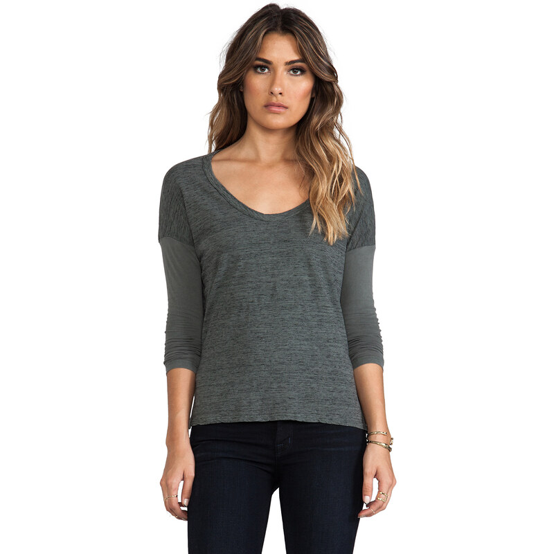 James Perse Colorblock Boxy Tee in Gray