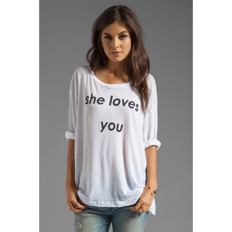 Wildfox Couture She Loves You Rainy Beach House Tee in White