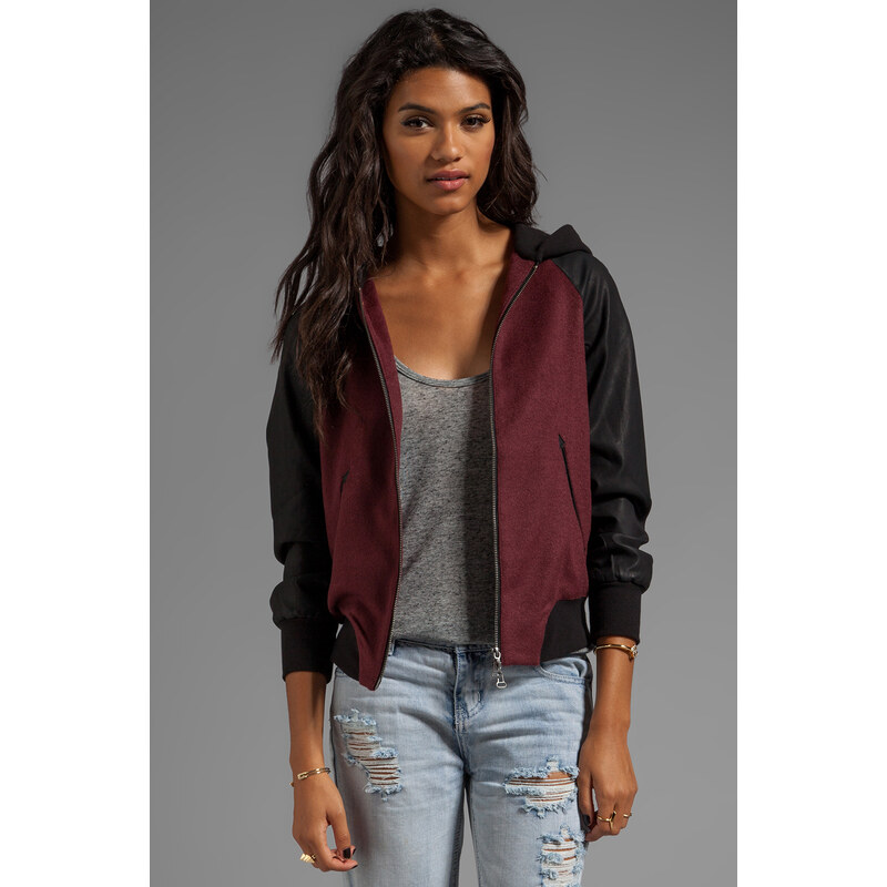 DV by Dolce Vita Toniece Faux Leather Jacket in Burgundy