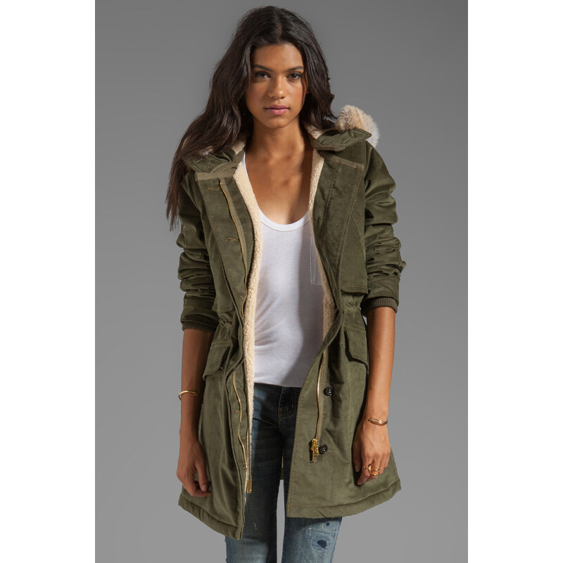 Marc by Marc Jacobs Rainbow Corded Twill Coat in Olive