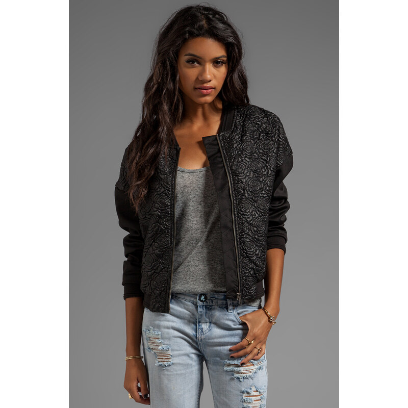 Bardot Quilted Bomber Jacket in Black