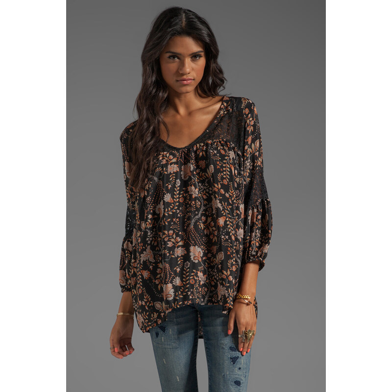 Tolani Celine Blouse with Lace in Black