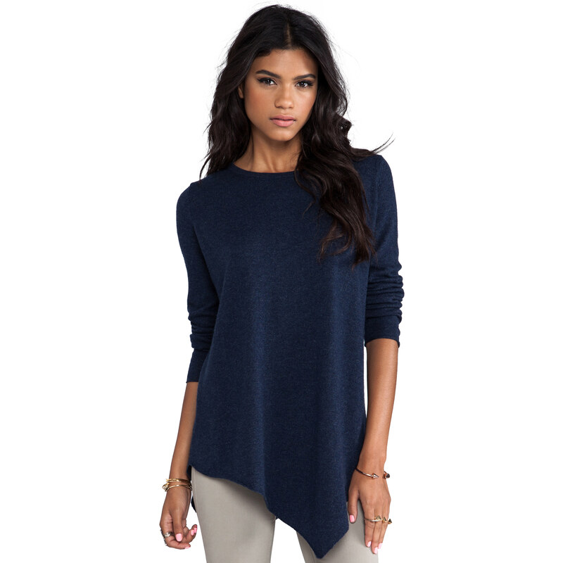 Joie Solid Wool Cashmere Tambrel Sweater in Navy