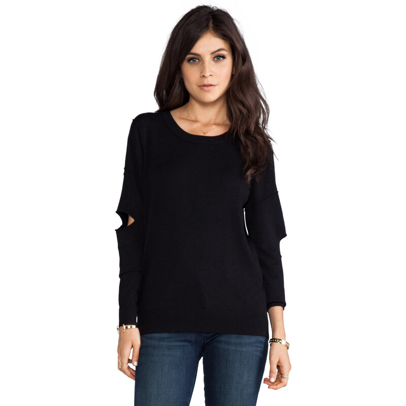 Central Park West Barclay Cutout Sleeve Pullover in Black