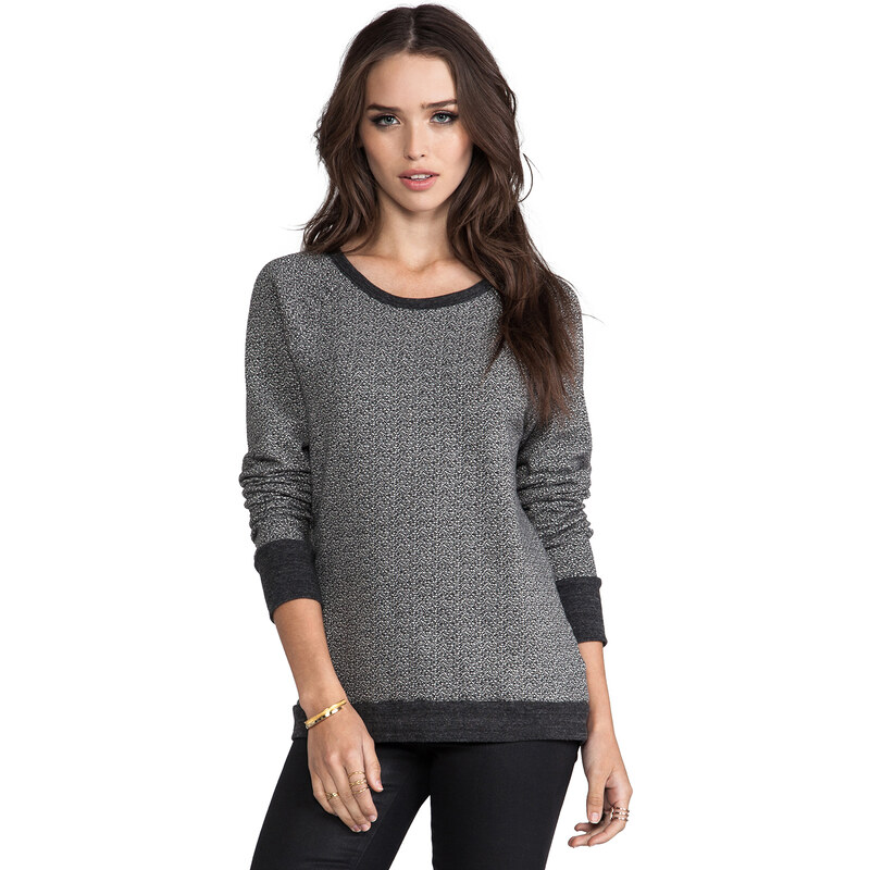 Soft Joie Annora Two Tone Terry Sweatshirt in Charcoal