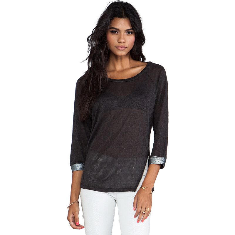 TOWNSEN Twilight 3/4 Sleeve Top in Charcoal