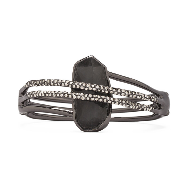 Alexis Bittar Double Ringed Bracelet in Charcoal