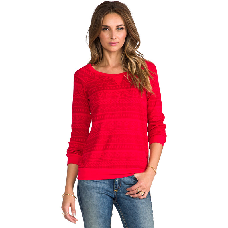 Splendid Fair Isle Sweatshirt in Red