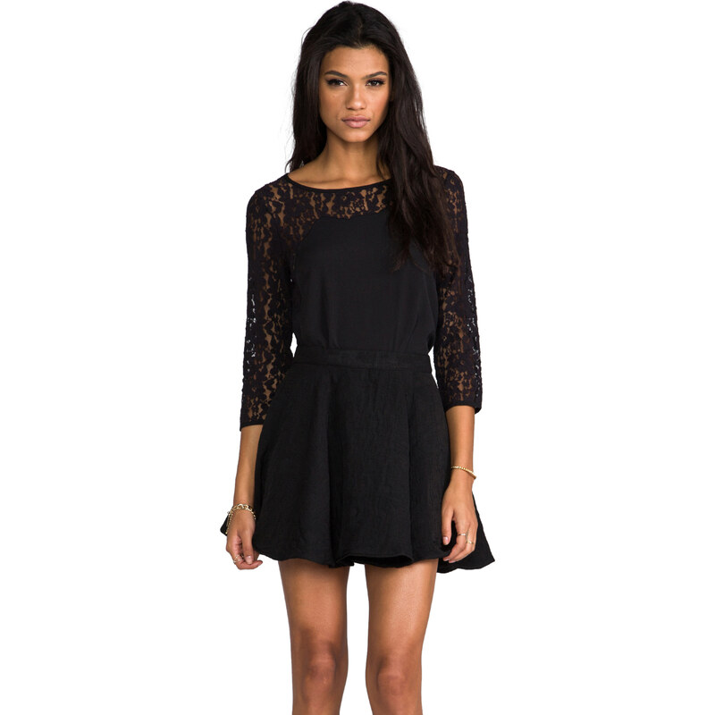 Juicy Couture Fabric Mix Lace Top in Black