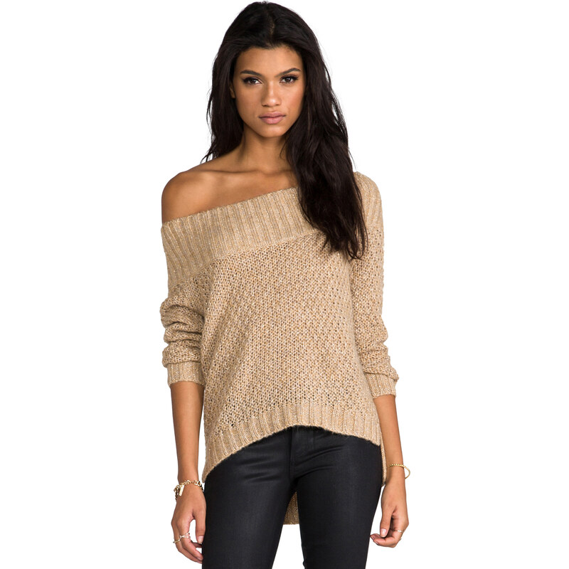 Juicy Couture Waffle Stitch Pullover Sweater in Tan