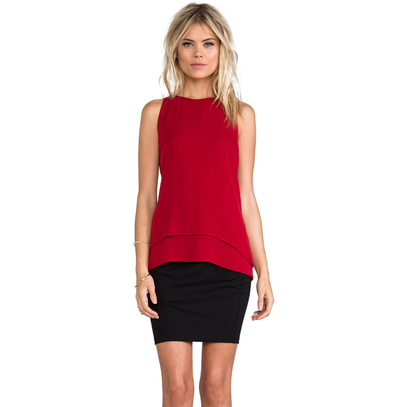 Theory Double Georgette Lyalka Top in Red