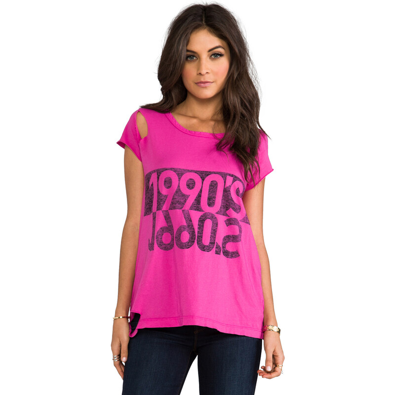 Rebel Yell 1990's Torn Tee in Pink