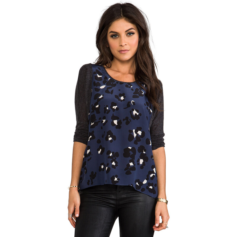 Rebecca Taylor Cool Cat Top in Navy