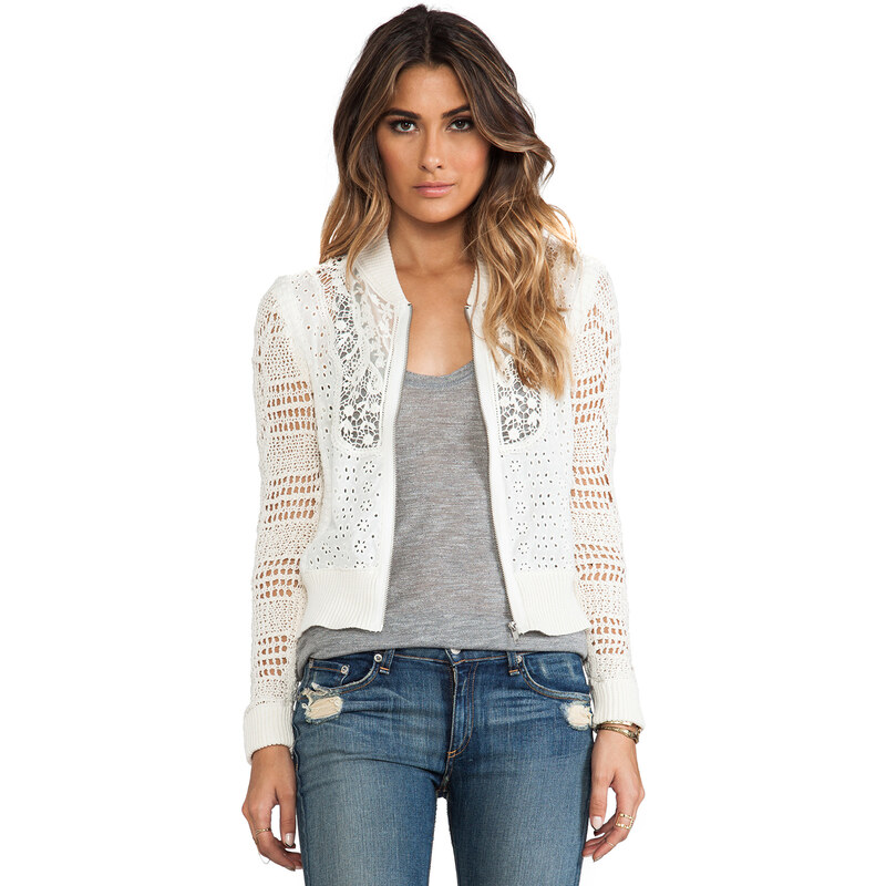 Free People Sun Storm Bomber Jacket in Ivory
