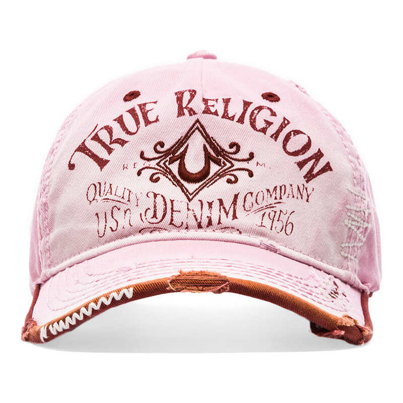 True Religion Vintage Logo Baseball Cap in Pink