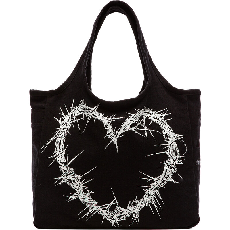 Lauren Moshi Taylor Thorn Heart Canvas Tote in Black