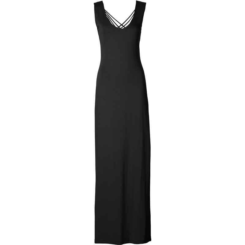 RAINBOW Maxi-Kleid ohne Ärmel in schwarz (V-Ausschnitt) von bonprix