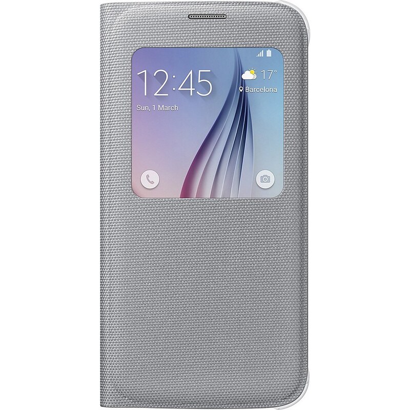 Samsung Handytasche »S-View Cover Fabric EF-CG920 für Galaxy S6, Silber«