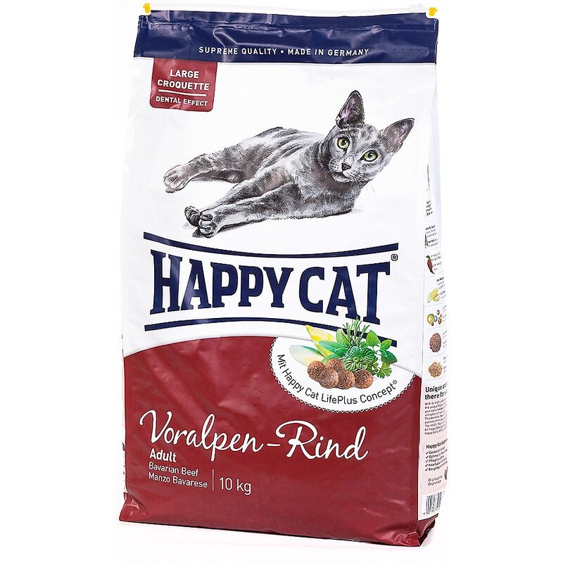HAPPY CAT Katzentrockenfutter »Adult Voralpen-Rind«, 10 kg