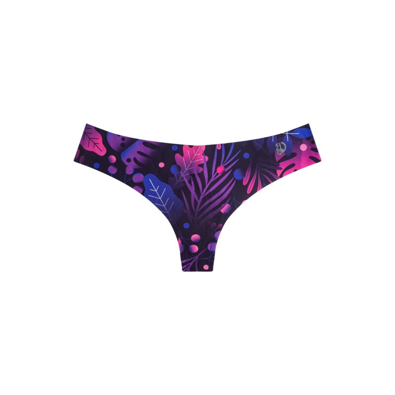 Dedoles Lustige nahtlose Brasilianische Schlüpfer für Damen Violette Blätter